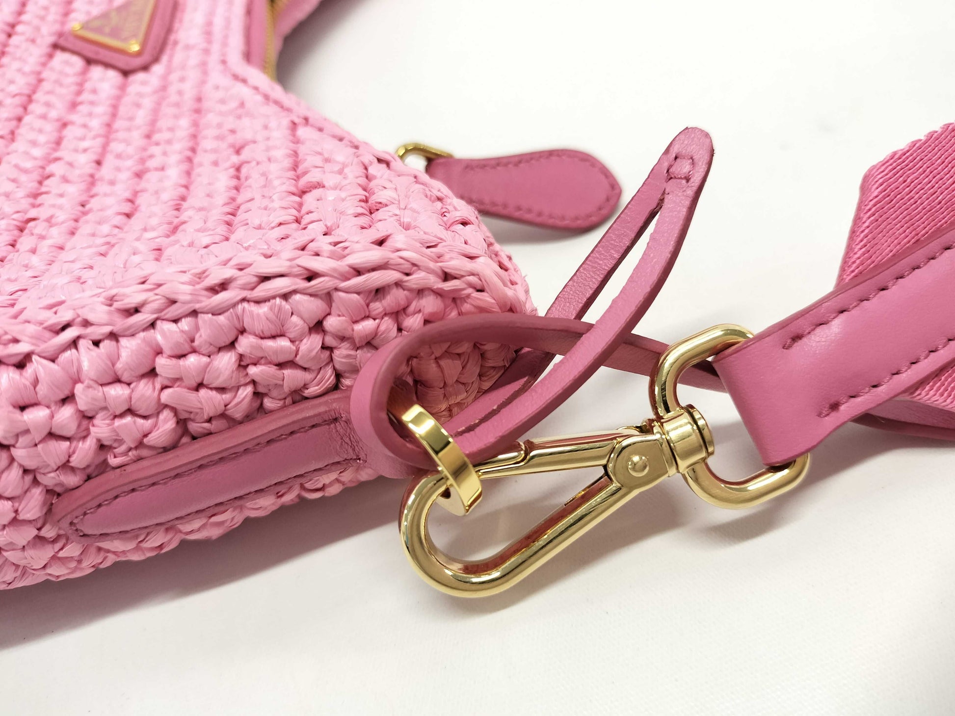 PRADA 1BH204 Raffia Shoulder Bag