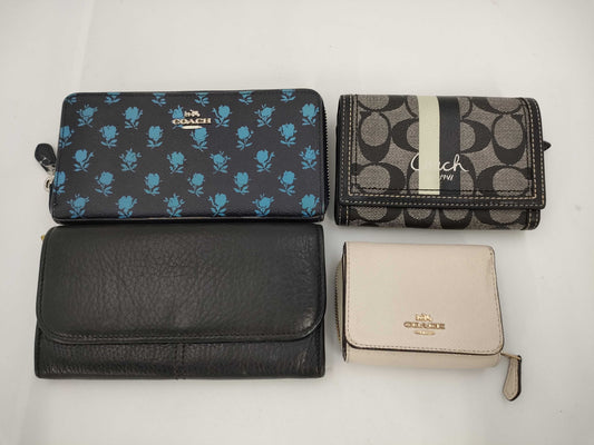 COACH Leather Signature Long Wallet and Tri-fold Wallet Set