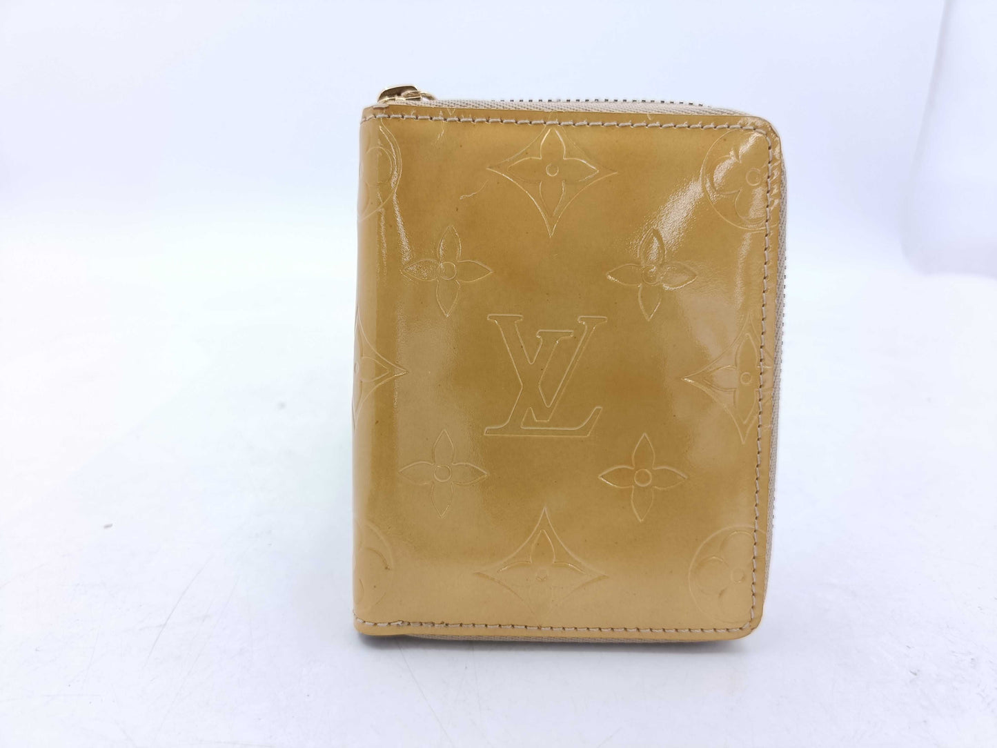 LOUIS VUITTON Vernis Yellow Compact Zip Wallet