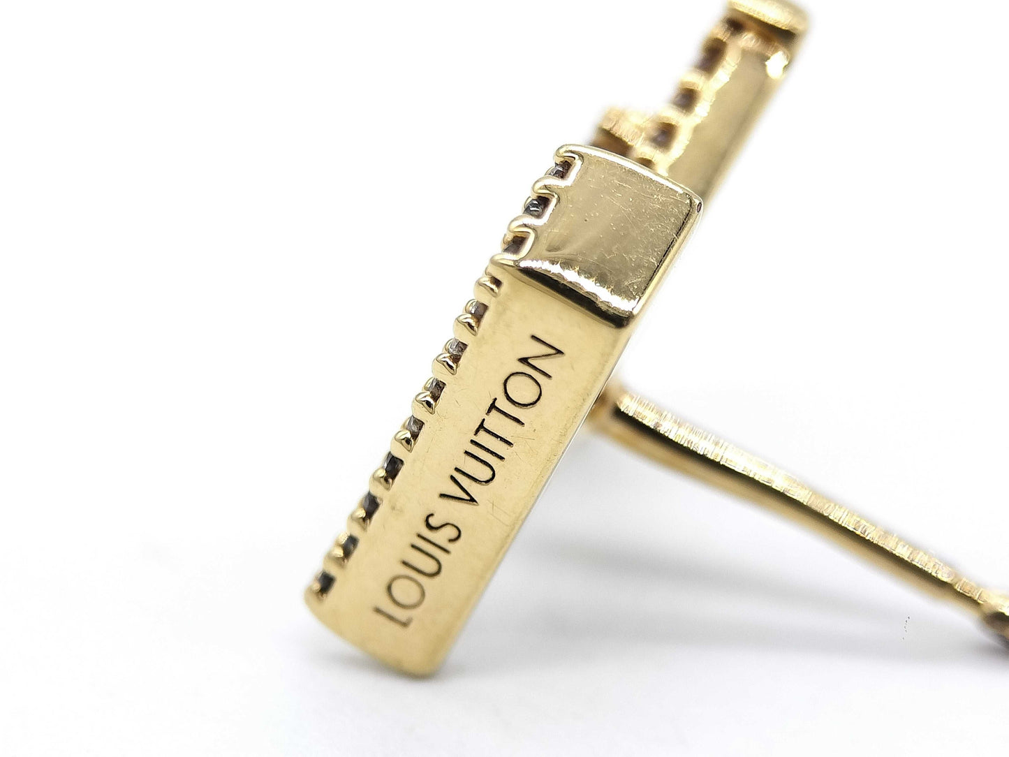 LOUIS VUITTON Earrings/Logo/Rhinestone/One Earring