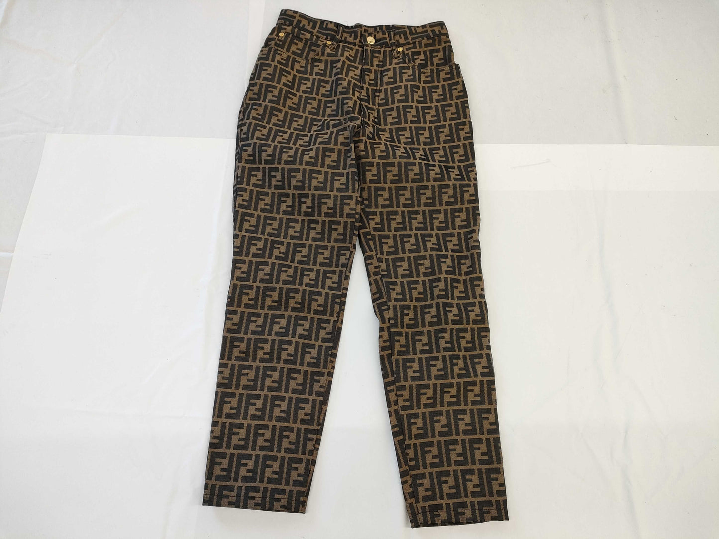FENDI Zucca pattern 42 polyester cotton pants