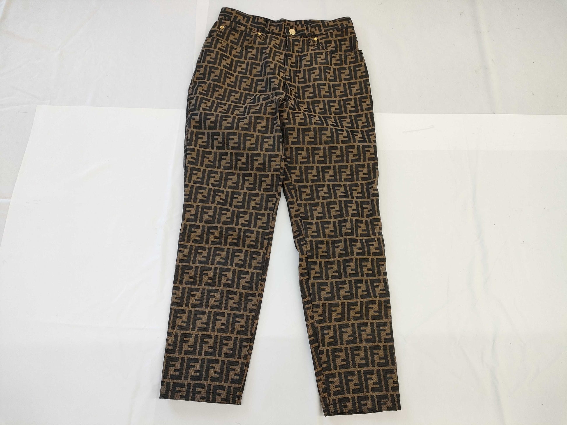 FENDI Zucca pattern 42 polyester cotton pants