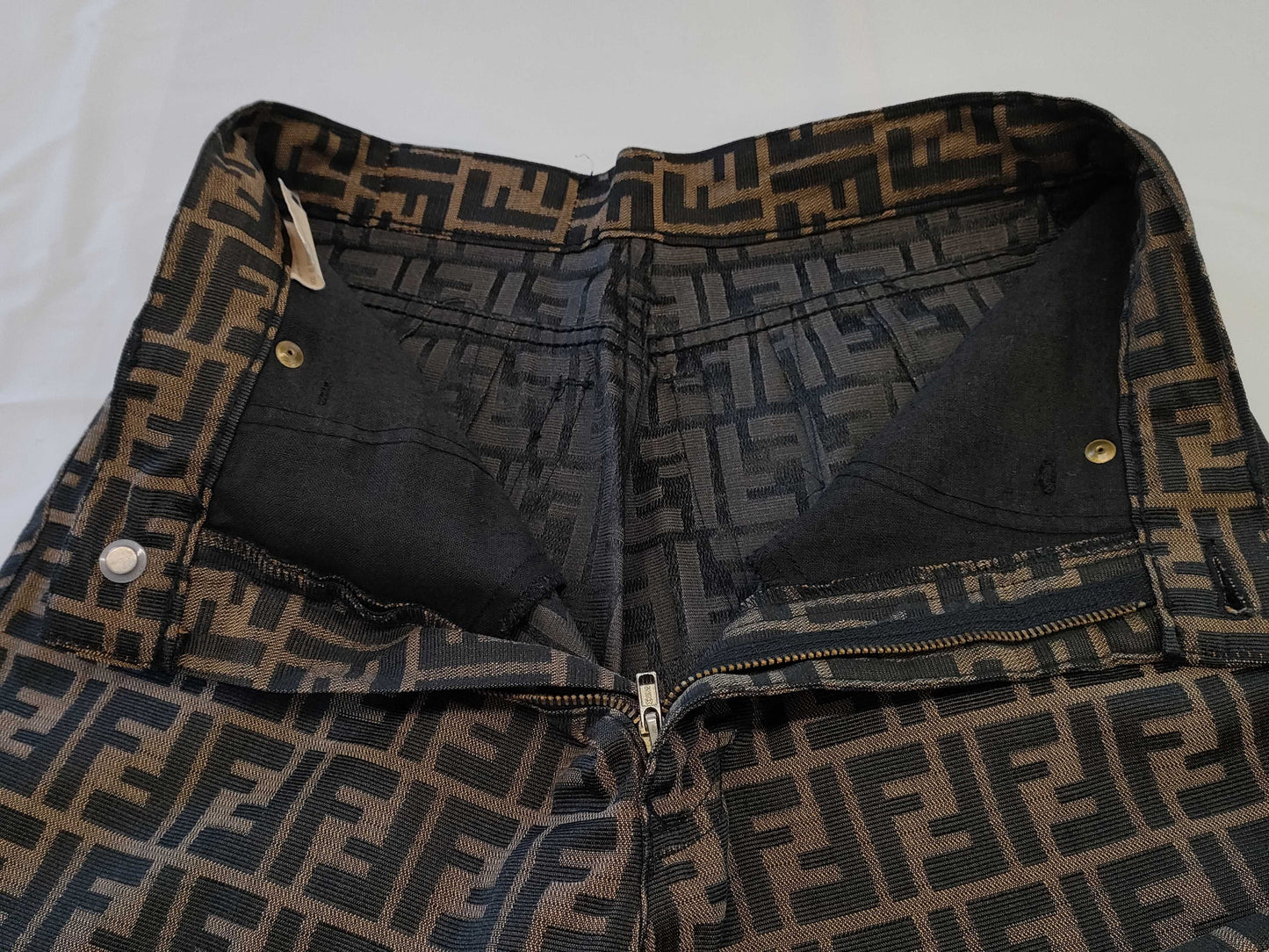 FENDI Zucca pattern 42 polyester cotton pants