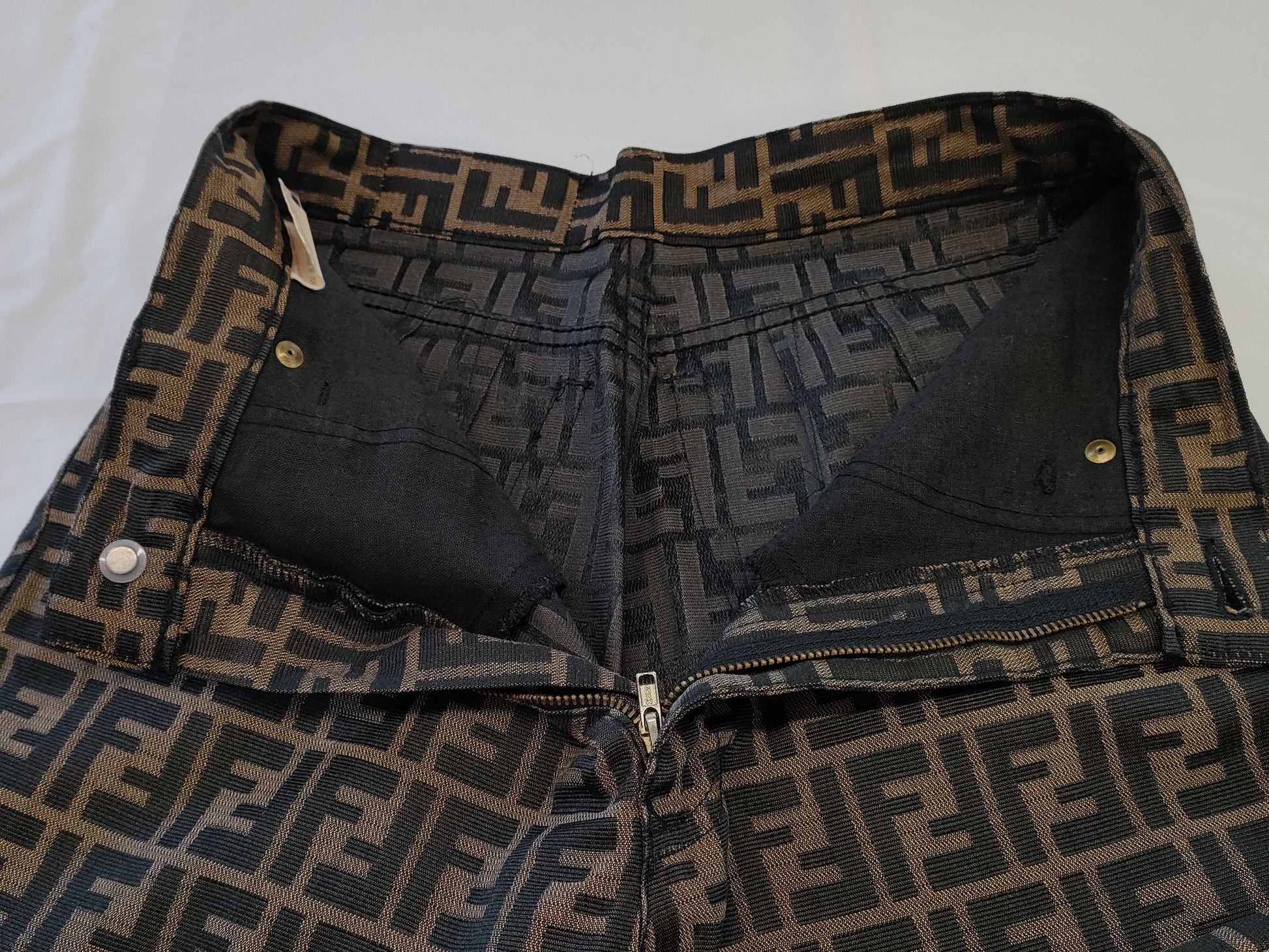 FENDI Zucca pattern 42 polyester cotton pants
