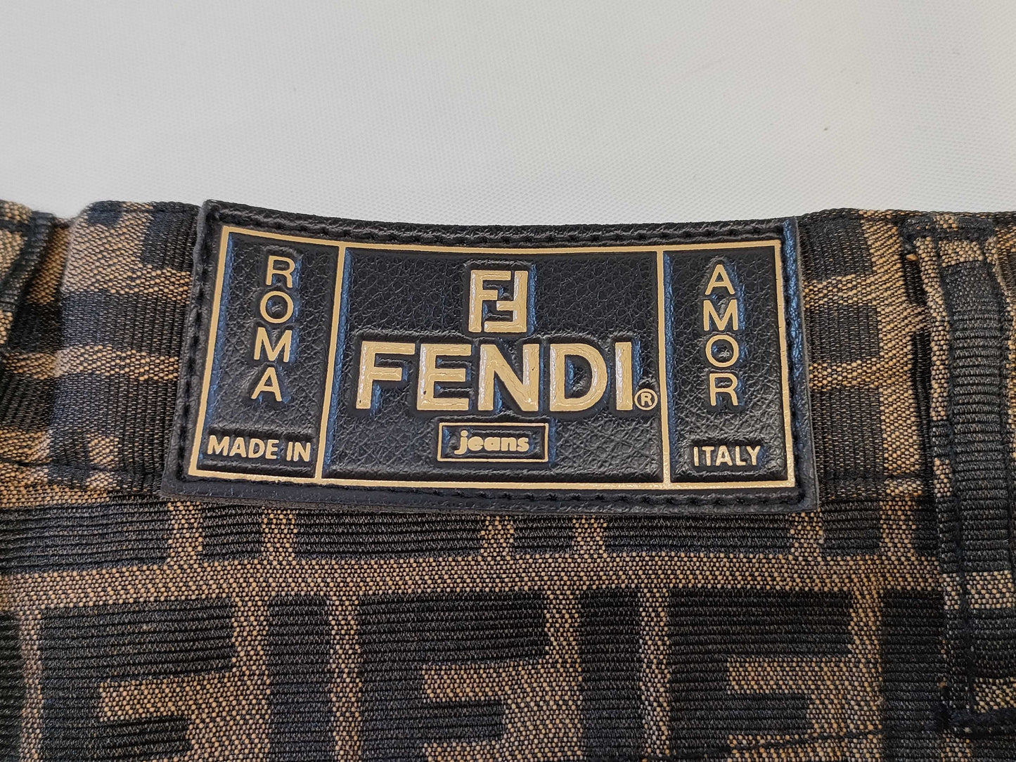 FENDI Zucca pattern 42 polyester cotton pants