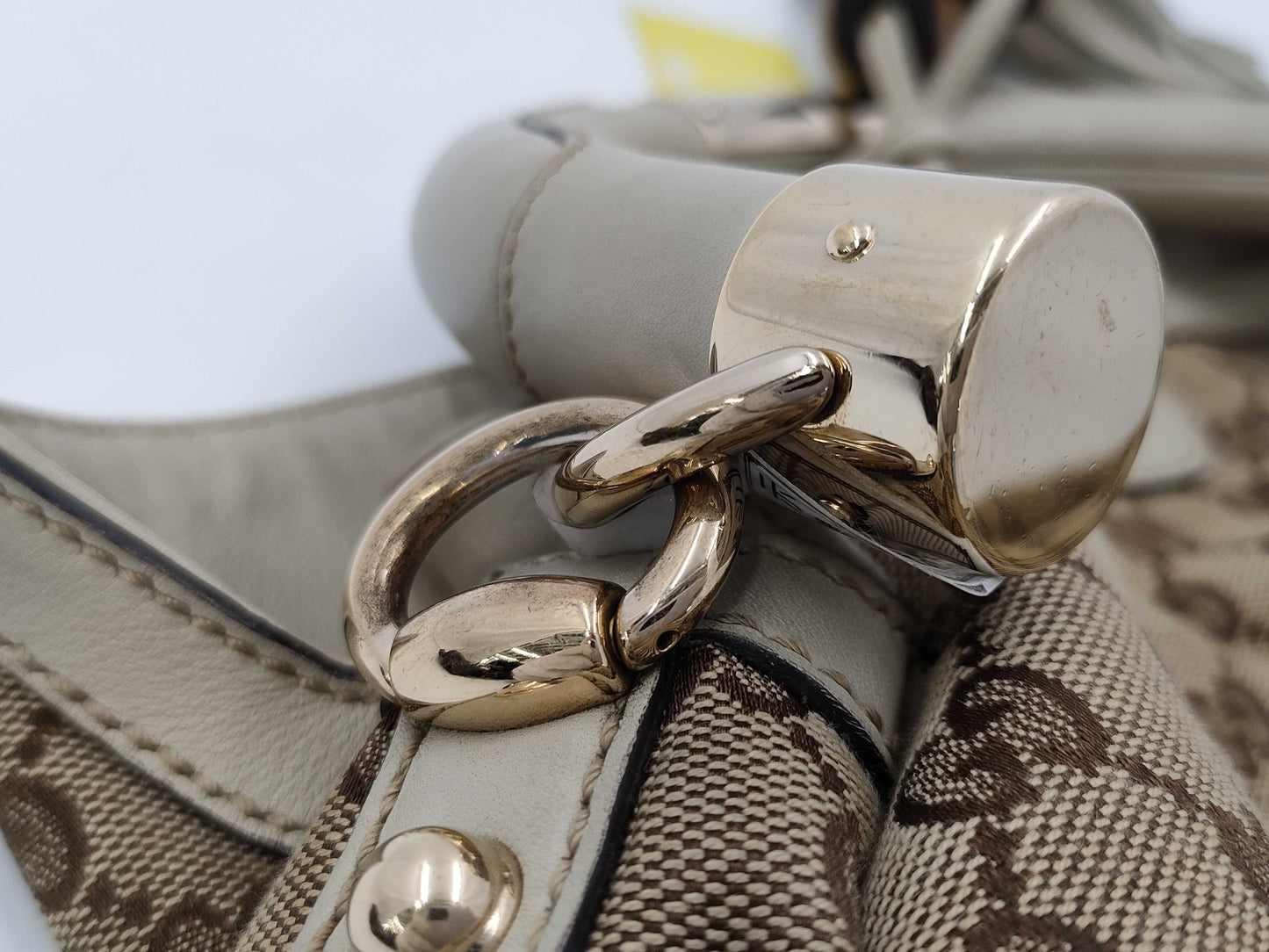 GUCCI Bamboo 185566 Indy GG Canvas 2WAY Purse