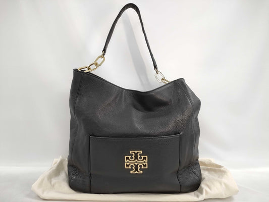 Tory Burch Leather Logo Gold Hardware Tote Bag Shoulder Bag