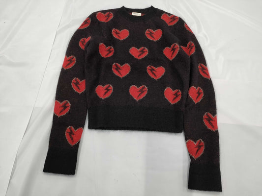 Yves Saint Laurent Knit Sweater Heart Top
