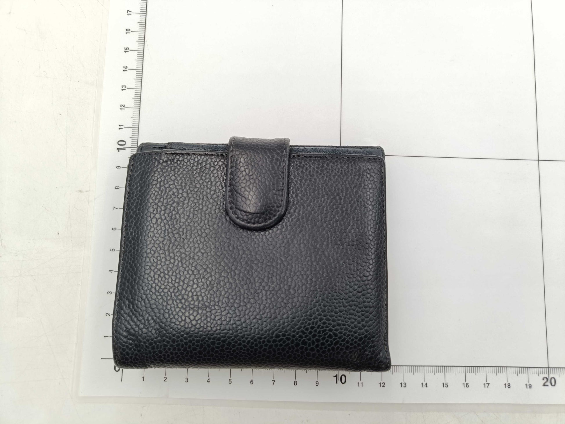 CHANEL Caviar Skin Tri-fold Wallet