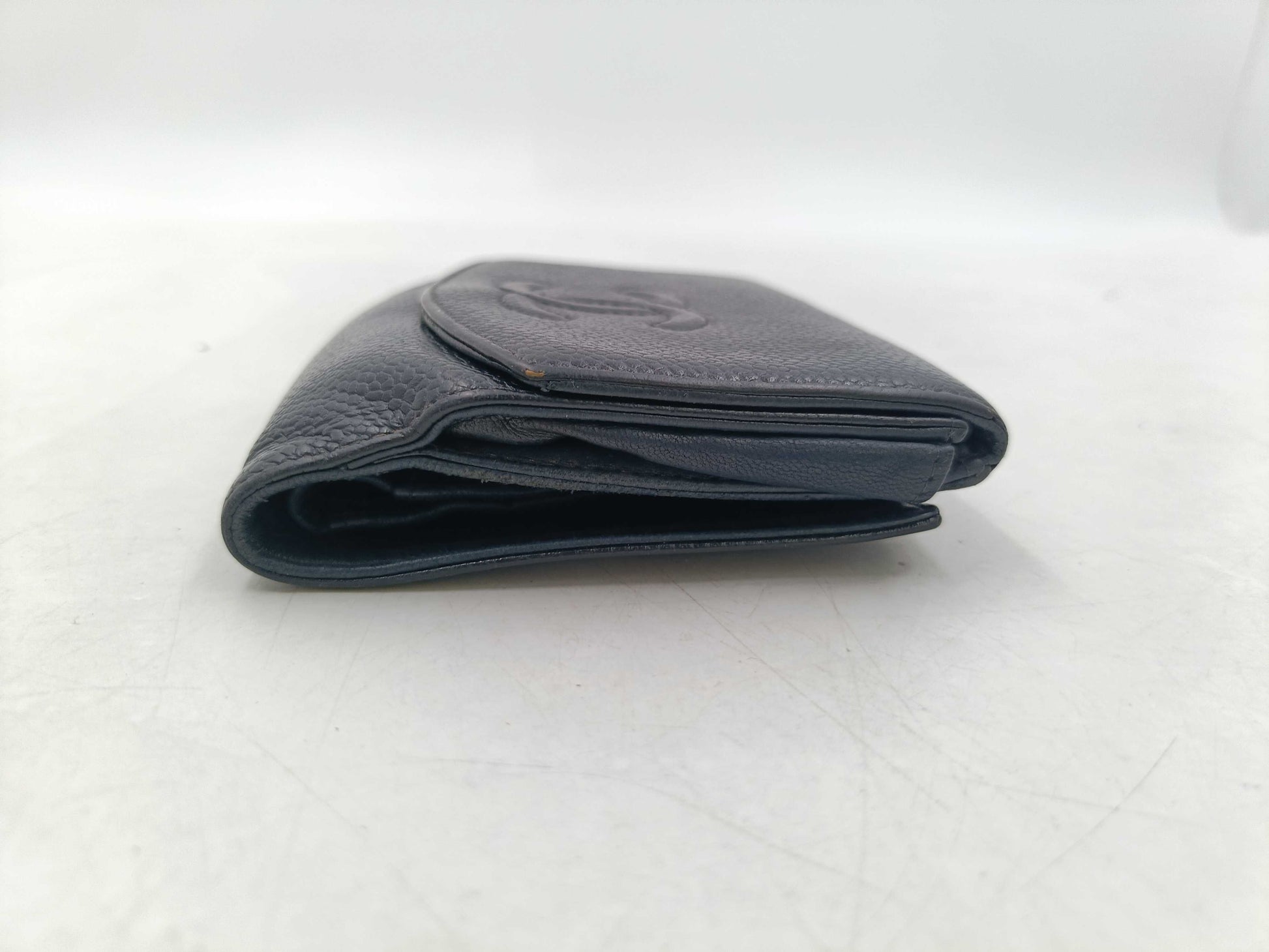 CHANEL Caviar Skin Tri-fold Wallet