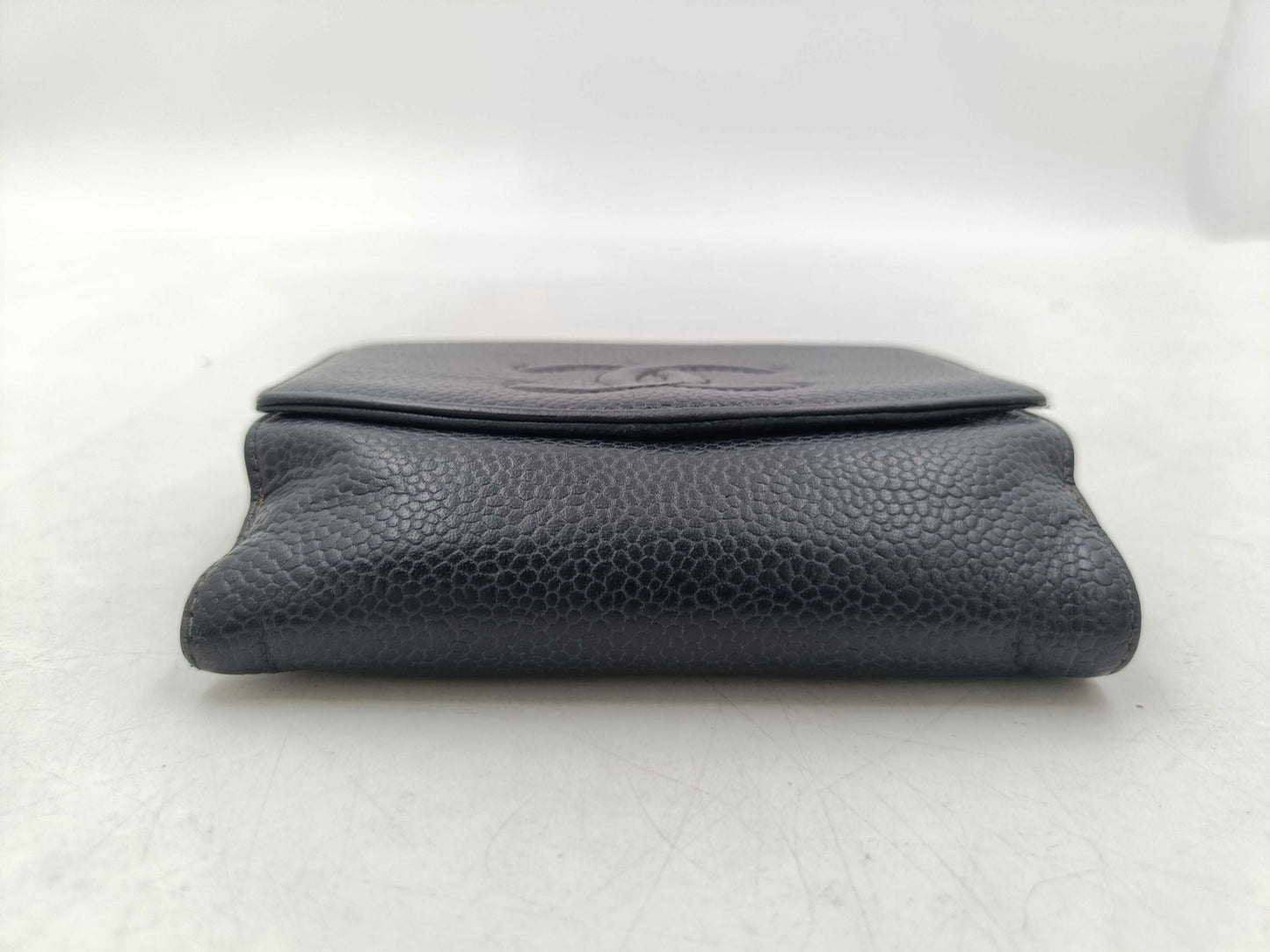 CHANEL Caviar Skin Tri-fold Wallet