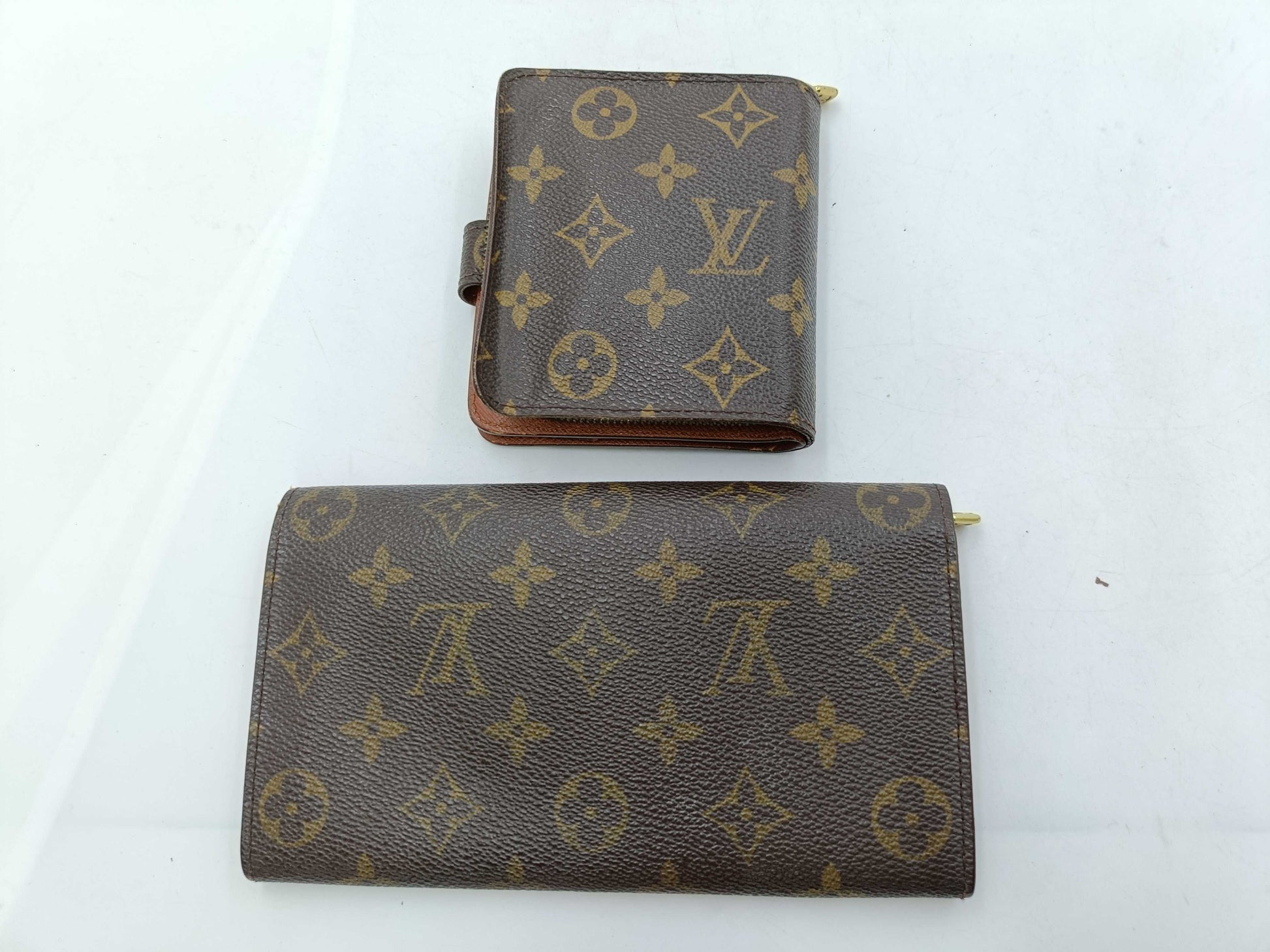 LOUIS VUITTON Monogram Portefeuille Sarah M61734 with Velcro mark/Compact Zip M61667 Wallet