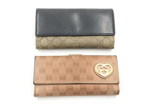 GUCCI GG Supreme Supreme Leather Long Wallet 410100/Lovely Heart 245723 Wallet