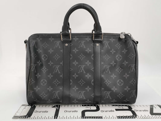 LOUIS VUITTON Monogram Eclipse Keepall Bandouliere 35 M46655 RFID Shoulder Bag