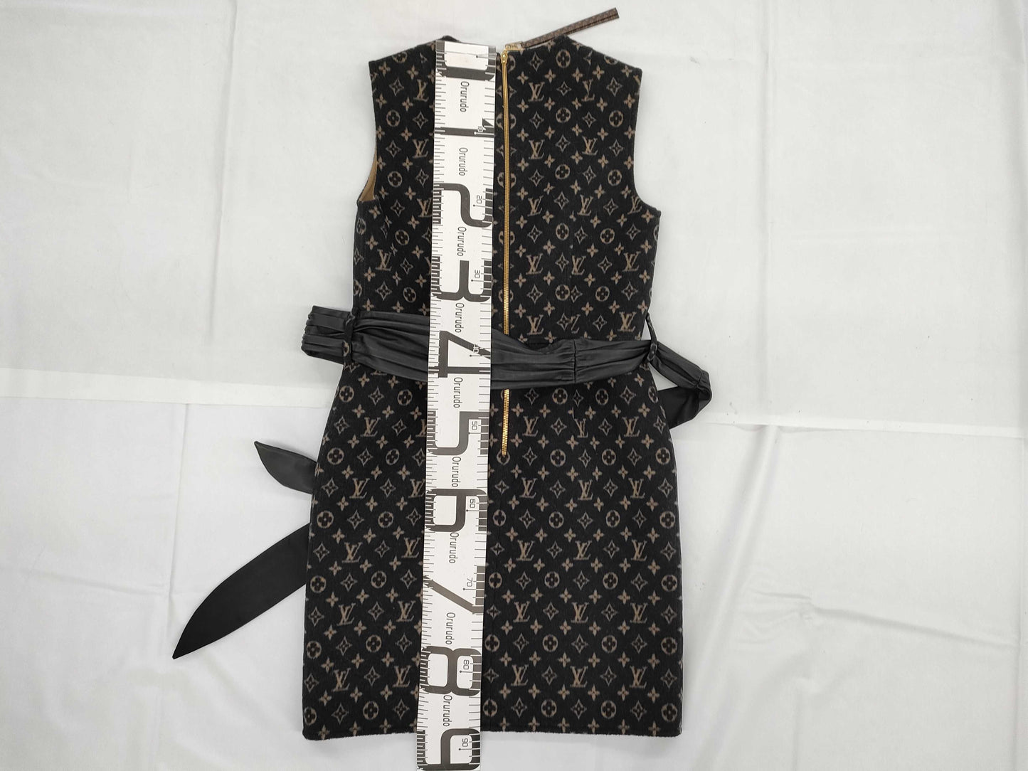 LOUIS VUITTON Monogram Wool Dress with Belt