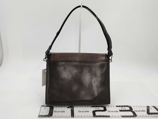 Yves Saint Laurent Lizard Brown Shoulder Bag