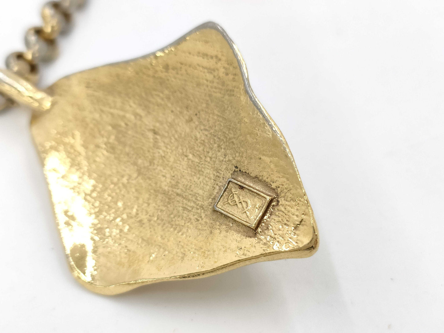 Yves Saint Laurent Stone Gold Chain Necklace