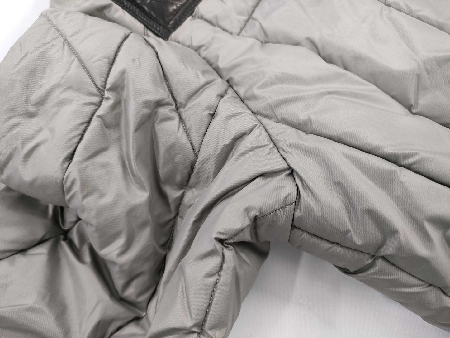 LOUIS VUITTON Leather Nylon Logo Blouson Jacket