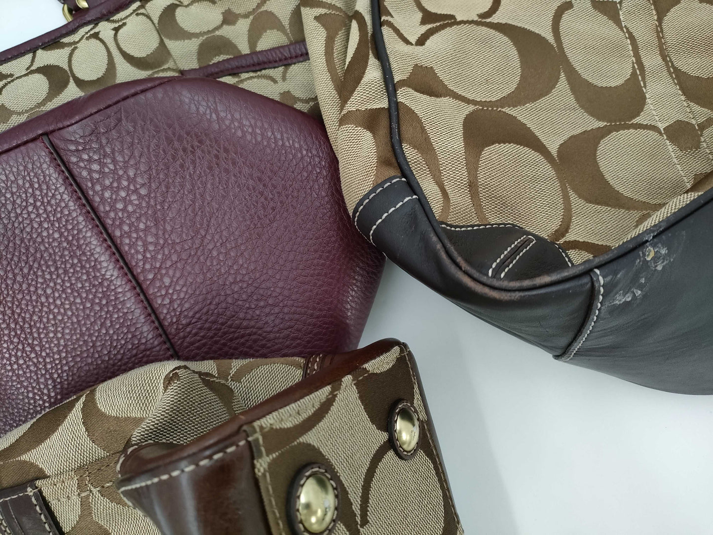 5 COACH signature tote bags and other bags