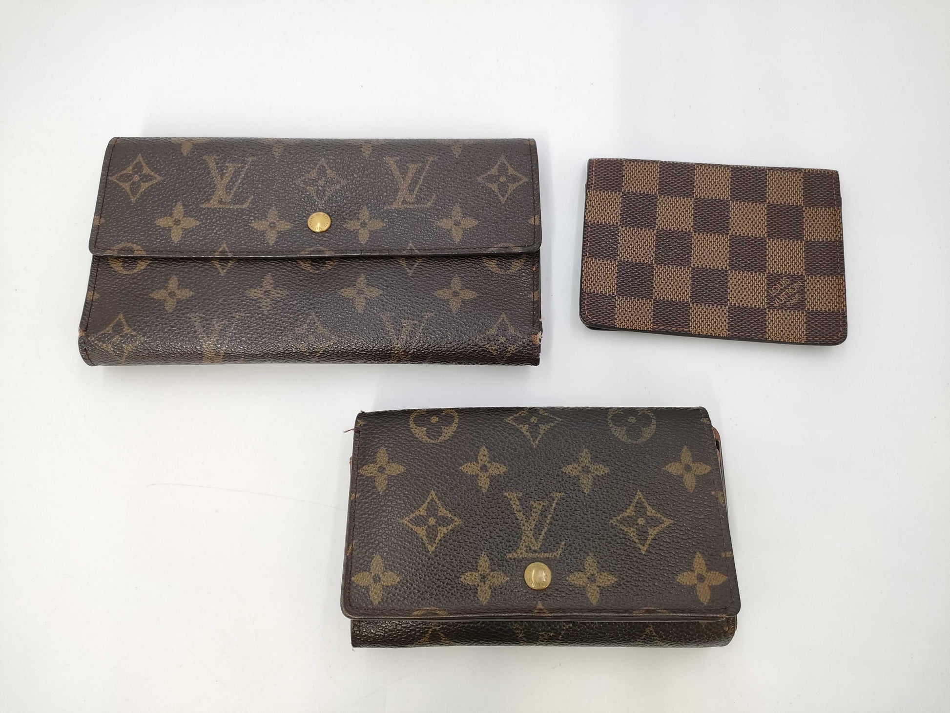 LOUIS VUITTON Monogram/Damier Accessory Set: Card Case, Pass Case, Business Card Holder