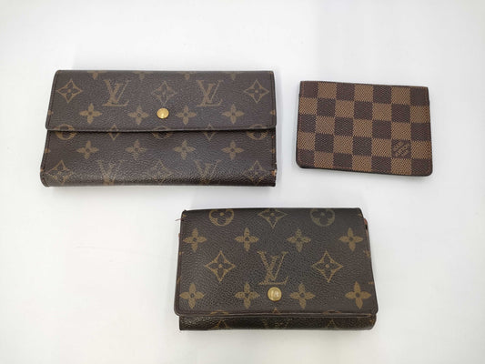 LOUIS VUITTON Monogram/Damier Accessory Set: Card Case, Pass Case, Business Card Holder