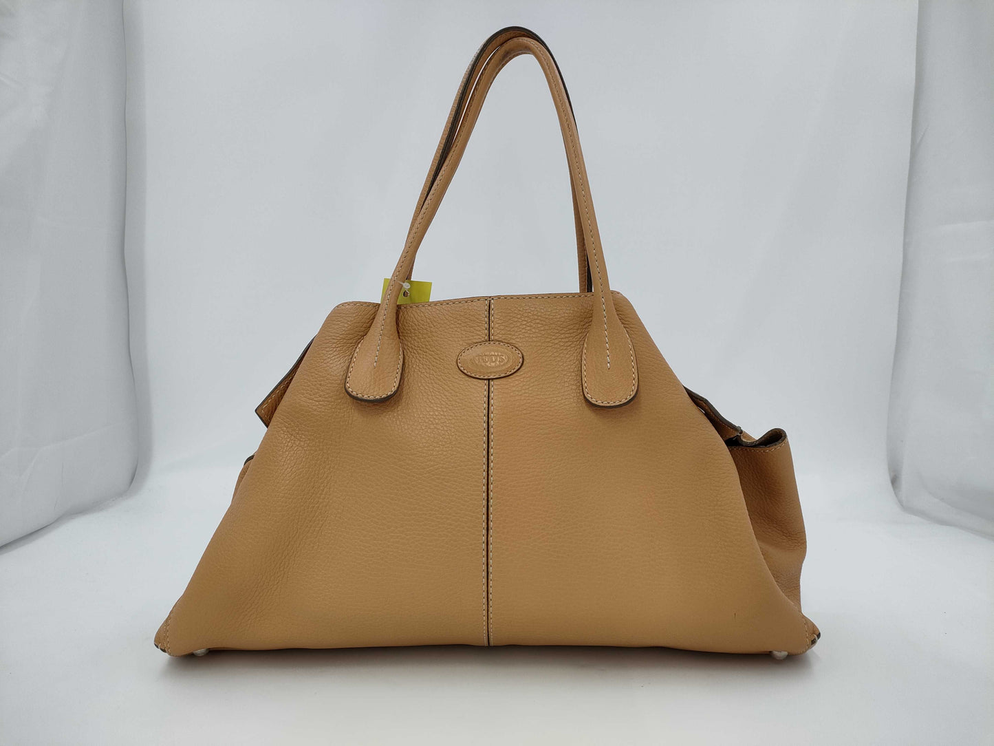 TODS Beige/Leather/Silver Hardware/Hand/Tote Handbag