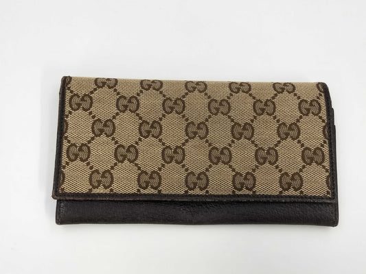 GUCCI GG Canvas 118377 Bifold Long Wallet
