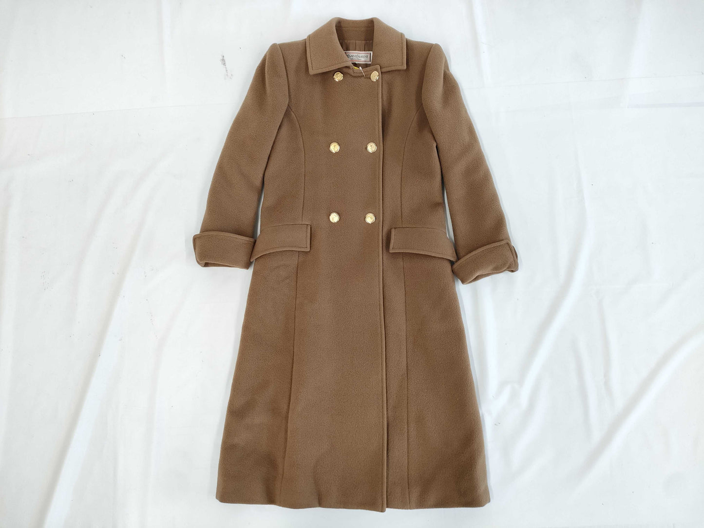Yves Saint Laurent Wool Coat with Buttons