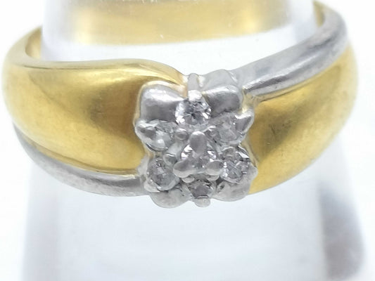 D0.13ct K18/Pt850 5.3g Ring