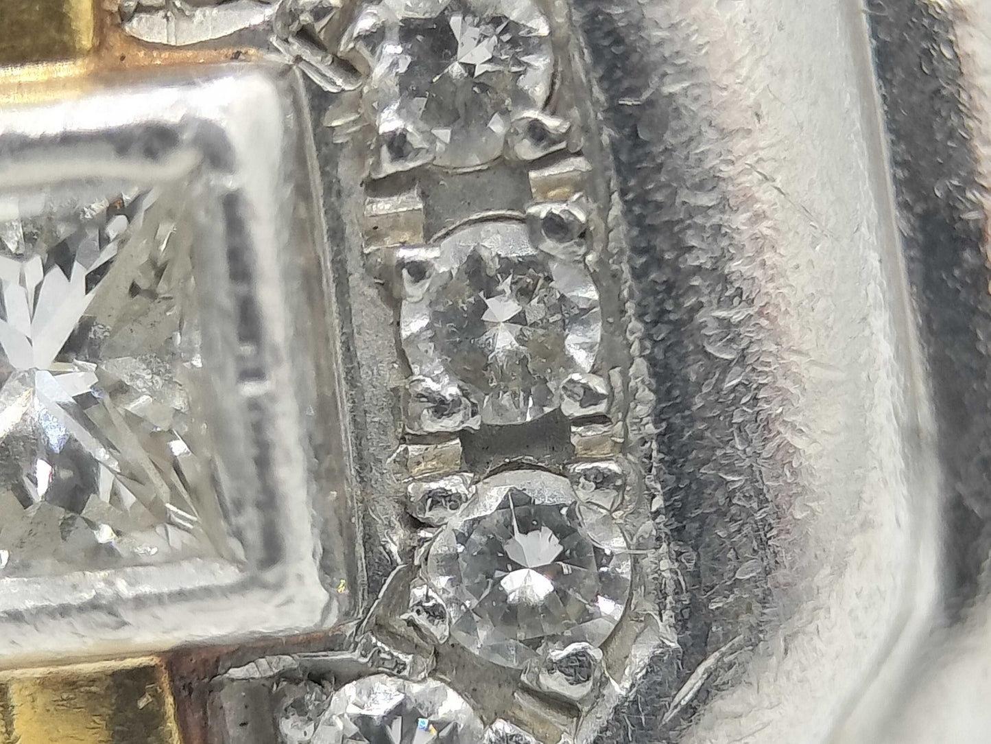 D0.24ct/0.20ct Pt900/K18 16.8g Ring