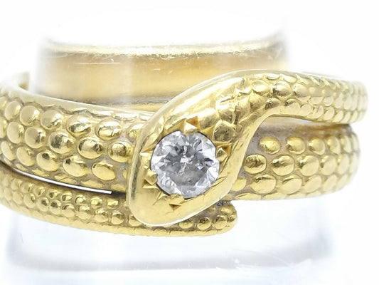 Snake Motif D0.20ct K20 14.4g Ring