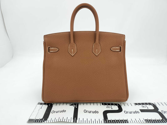 HERMES Birkin 25 Gold Togo Handbag