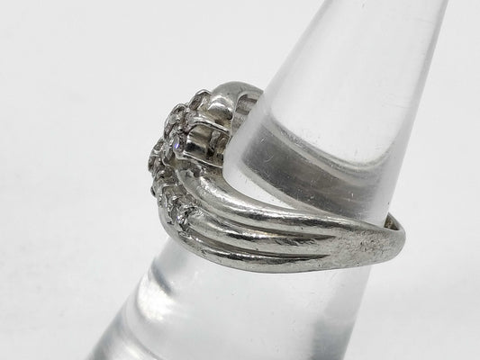 D0.37ct/0.24ct Pt900 9.0g Ring