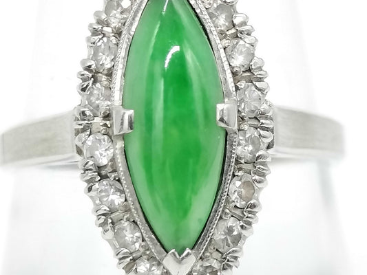 Jade D0.34ct Pt850 6.3g Ring