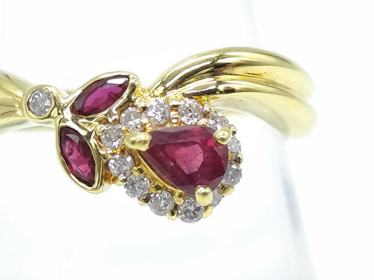 R0.31ct/0.15ct D0.14ct K18 3.8g Ring