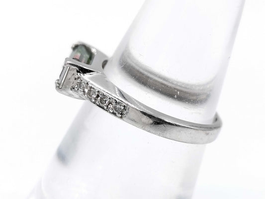 Bicolor Tourmaline 1.24ct D0.27ct Pt900 4.1g Ring