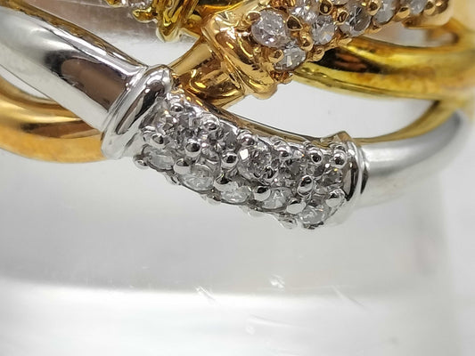 D0.30ct K18/Pt900 5.8g Ring