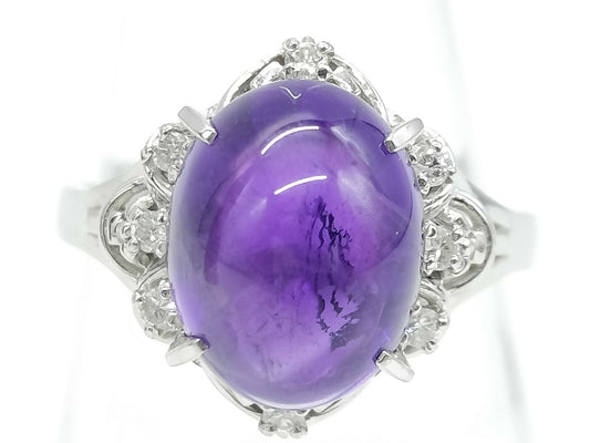 Amethyst D0.112ct Pt900 6.0g Ring