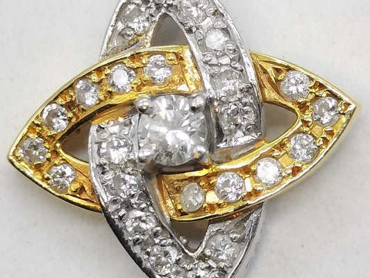 D0.132ct/0.243ct Pt900/K18 2.6g Pendant Top