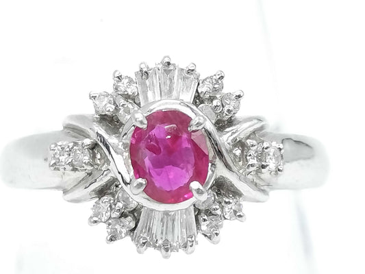 R0.39ct D0.26ct Pt900 5.7g Ring