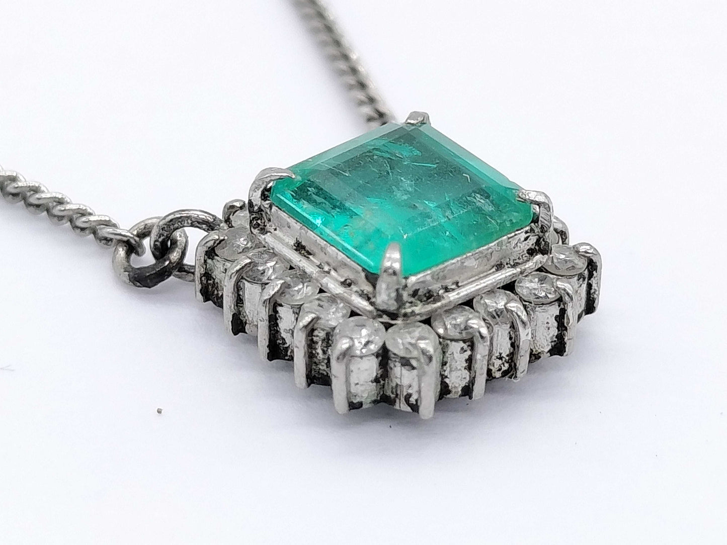 E0.65ct D0.18ct Pt850 3.5g Necklace