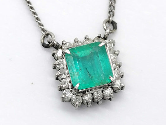 E0.65ct D0.18ct Pt850 3.5g Necklace