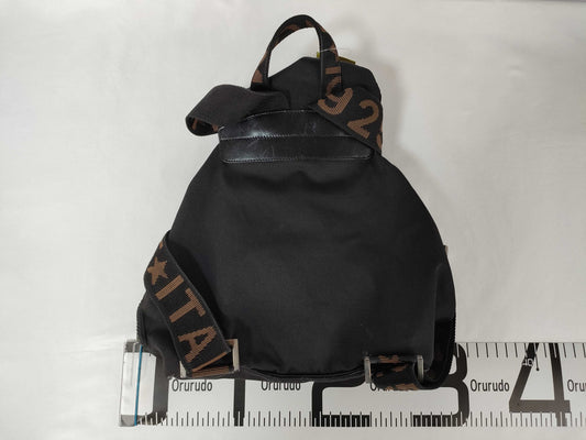 FENDI FENDI Logo Nylon Backpack Black Accessories with Pouch Rucksack