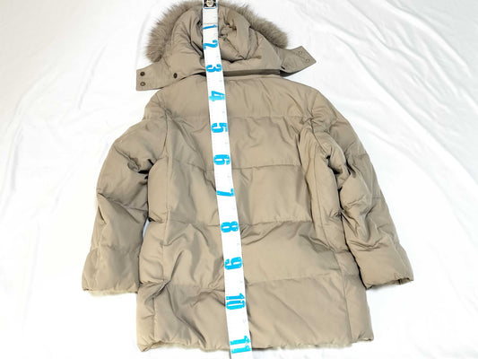 BURBERRY Down Coat Padded Hoodie Nova Check Fur Coat