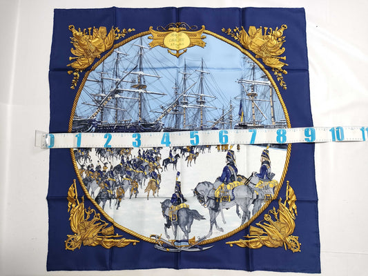 HERMES Carre MARINE ET CAVALERIE Scarf
