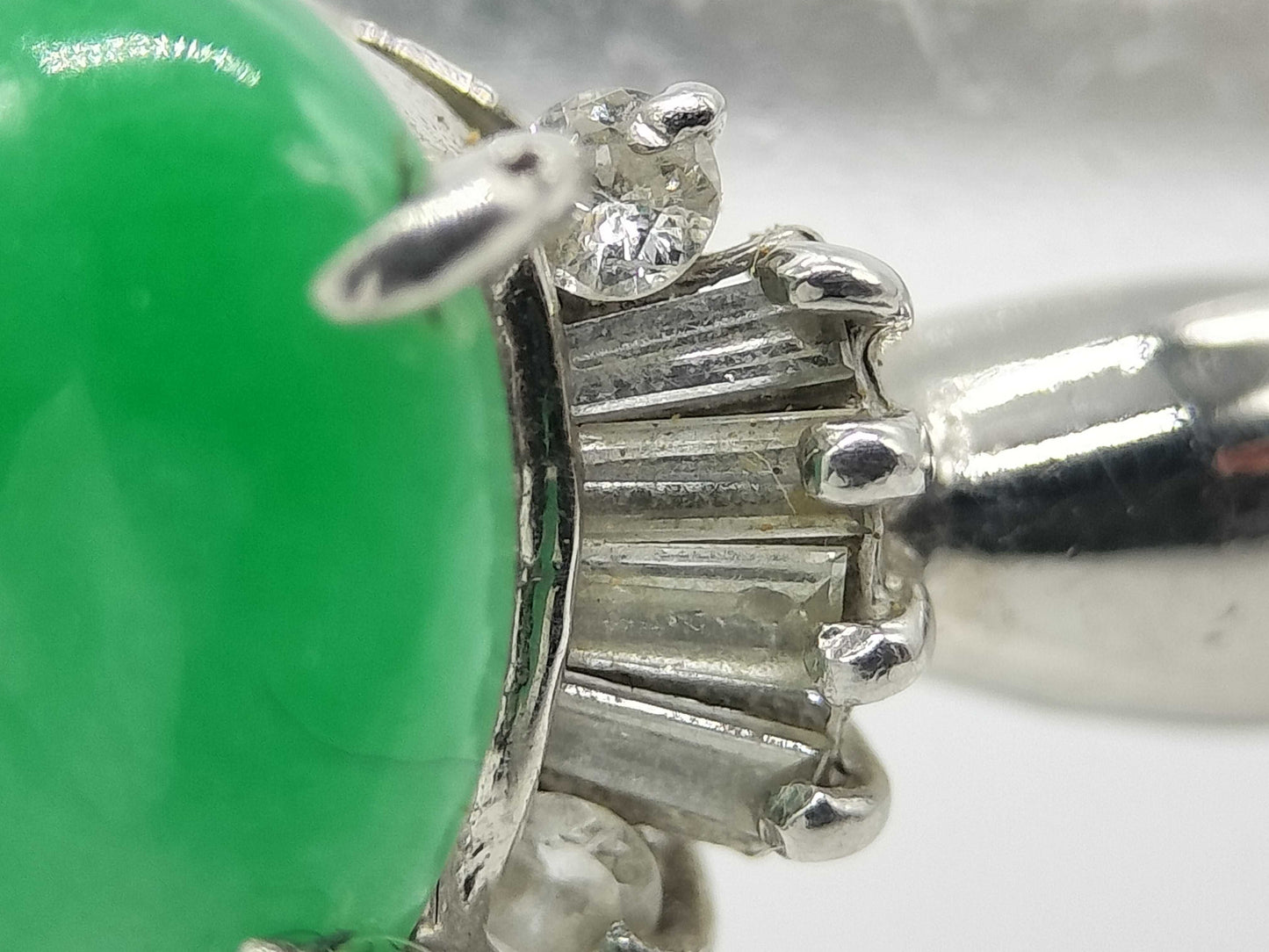 Jade 1.15ct D0.13ct Pt900 3.6g Ring