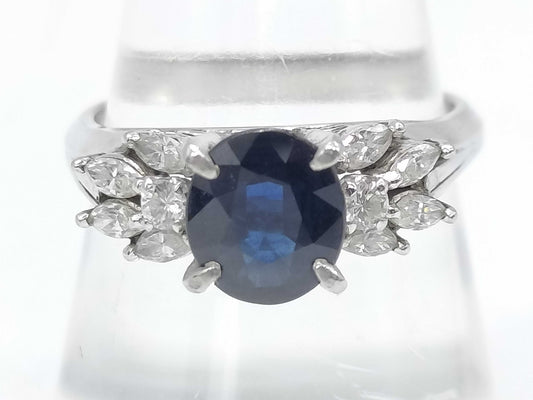 S1.31ct D0.36ct Pt900 7.2g Ring