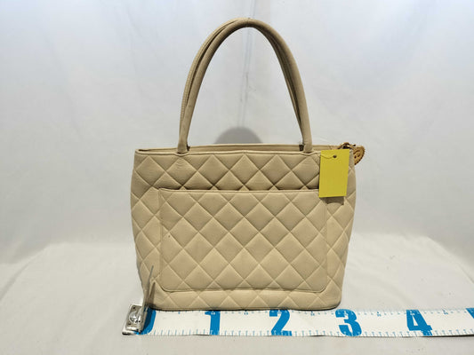 CHANEL Caviar Skin Bag Coco Beige Handbag