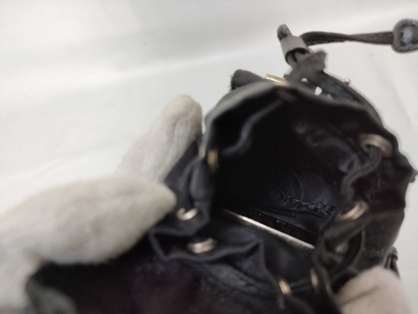 PRADA Nylon Key Charm Backpack Black Key Case/Key Holder