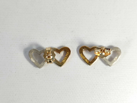 Tiffany & Co. 750 x SV925 Combination Double Heart Earrings